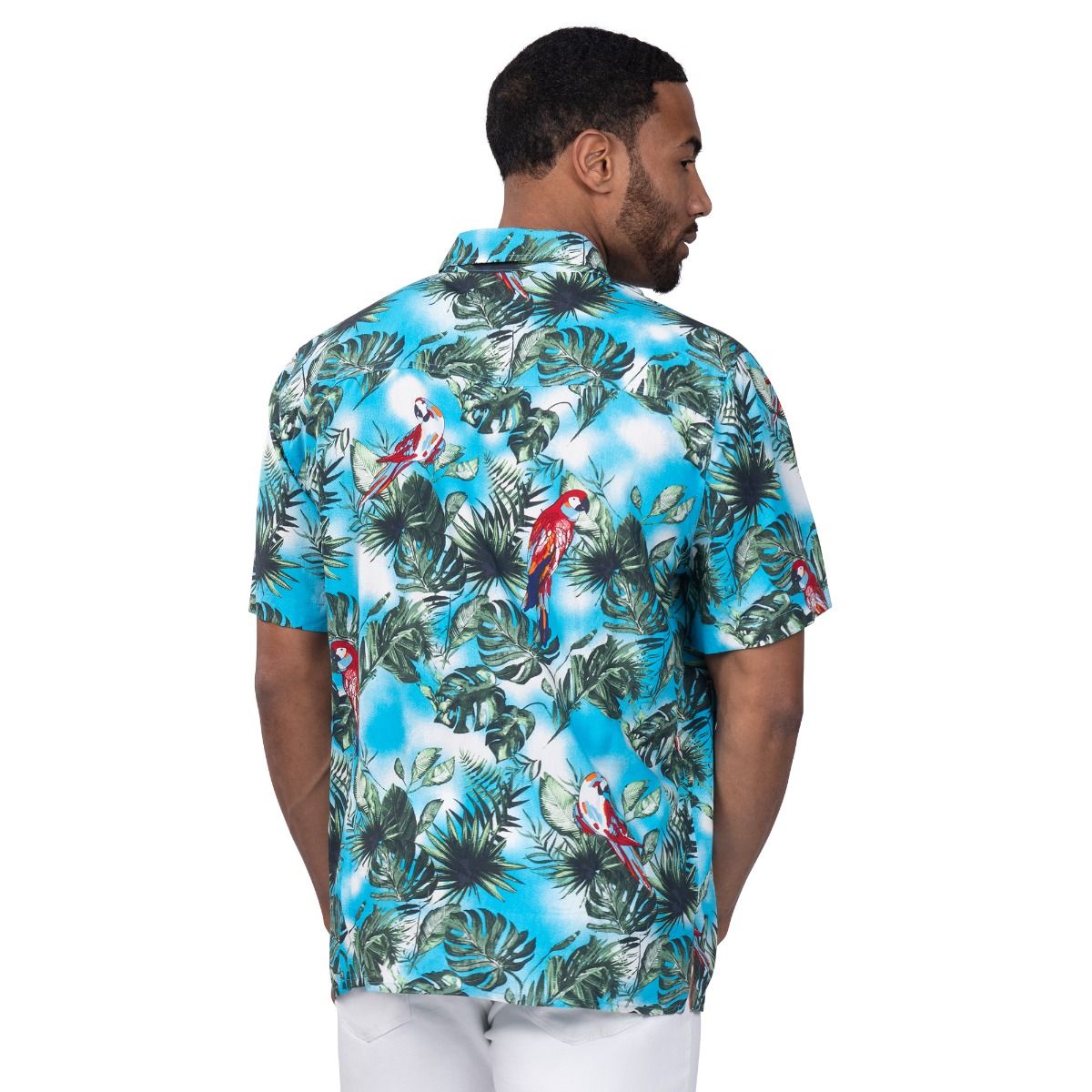 Pittsburgh Steelers Men's GIII Margaritaville Jungle Parrot Party Short Sleeve Shirt 2 Pittsburgh Steelers Men's GIII Margaritaville Jungle Parrot Party Short Sleeve Shirt