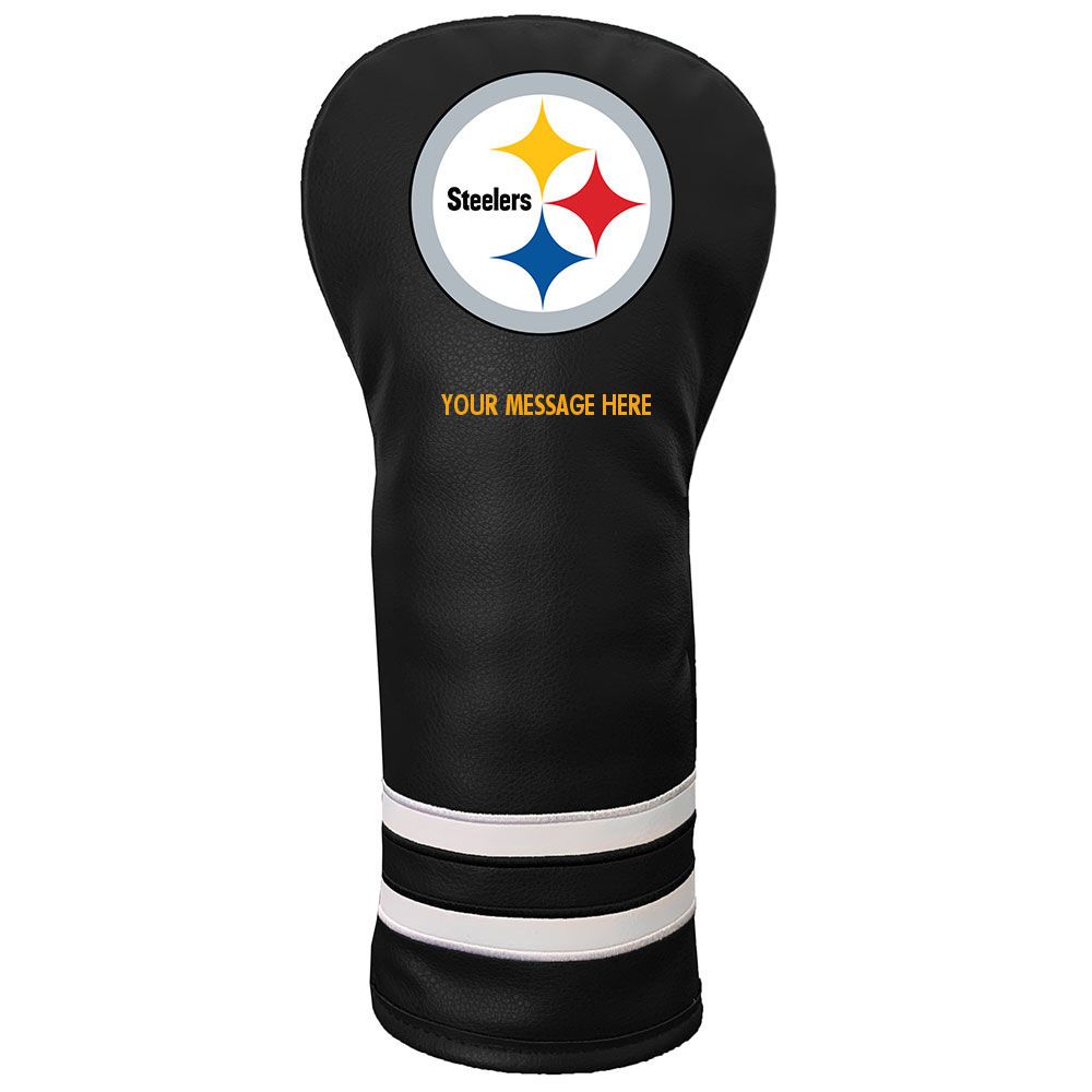 Pittsburgh Steelers Personalized Vintage Black Fairway Headcover 1 Pittsburgh Steelers Personalized Vintage Black Fairway Headcover