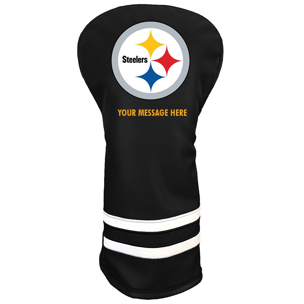 Pittsburgh Steelers Personalized Vintage Black Driver Headcover 2 Pittsburgh Steelers Personalized Vintage Black Driver Headcover