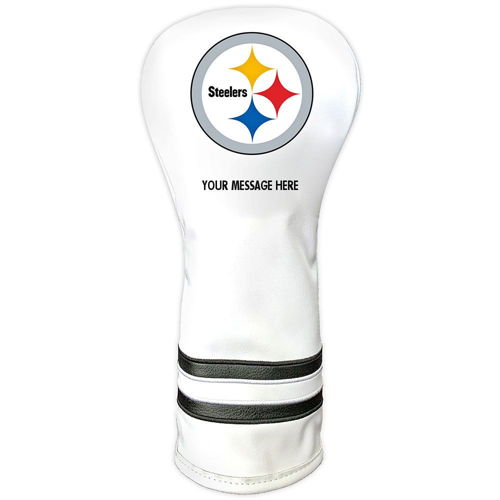 Pittsburgh Steelers Personalized Vintage White Fairway Headcover 1 Pittsburgh Steelers Personalized Vintage White Fairway Headcover