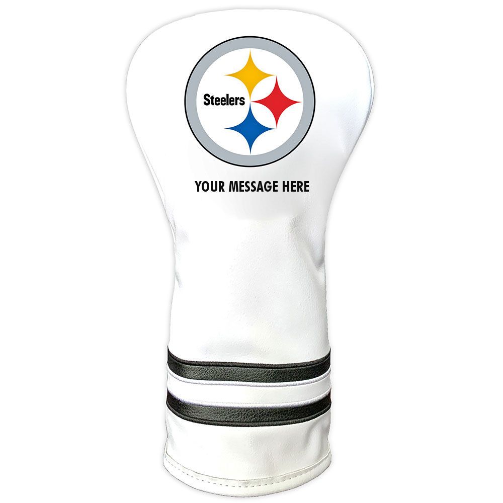 Pittsburgh Steelers Personalized Vintage White Driver Headcover 2 Pittsburgh Steelers Personalized Vintage White Driver Headcover