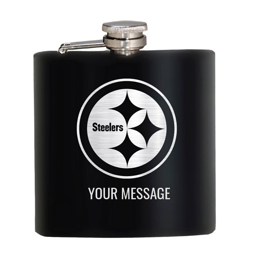 Pittsburgh Steelers Personalized 6oz. Stealth Hip Flask