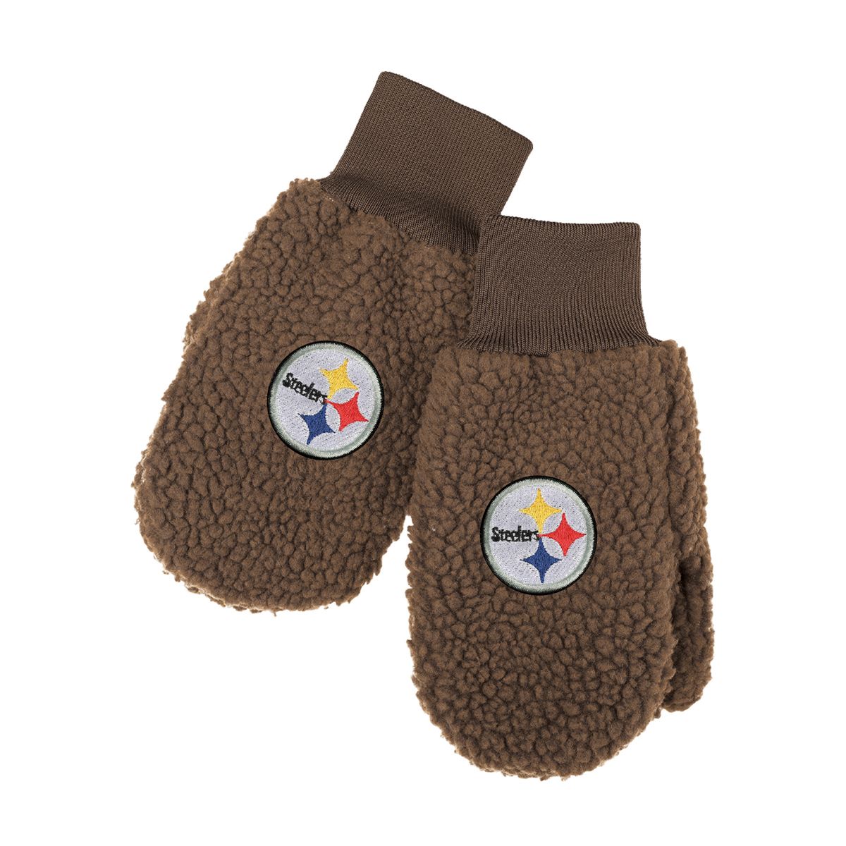 Pittsburgh Steelers Women's Logo Sherpa Mittens 3 Pittsburgh Steelers Women's Logo Sherpa Mittens