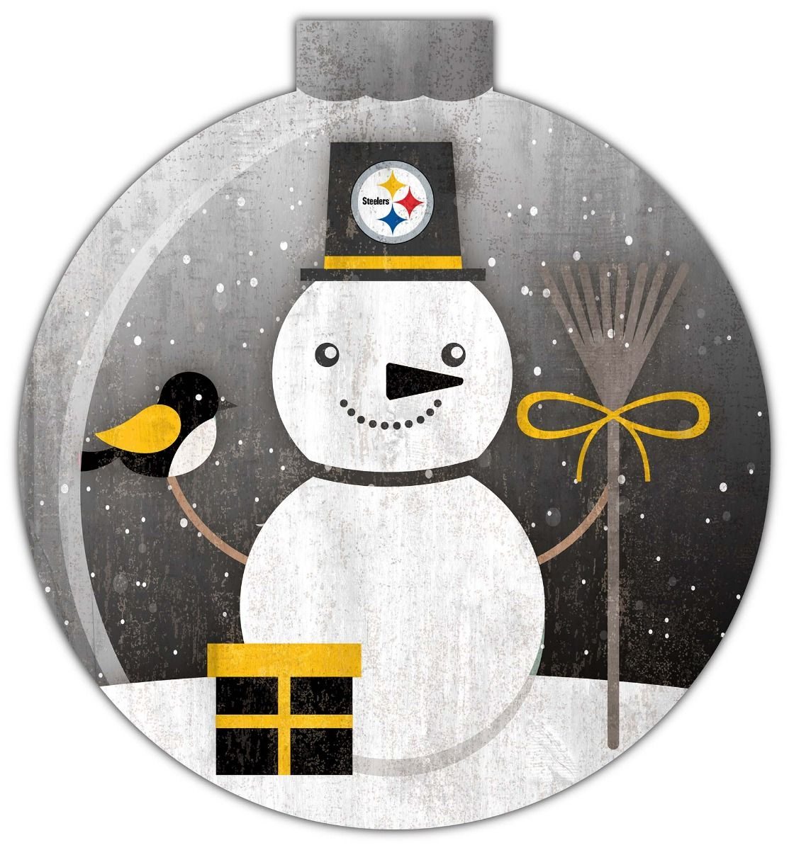 Pittsburgh Steelers 12" Snow Globe Wood Sign 3 Pittsburgh Steelers 12" Snow Globe Wood Sign