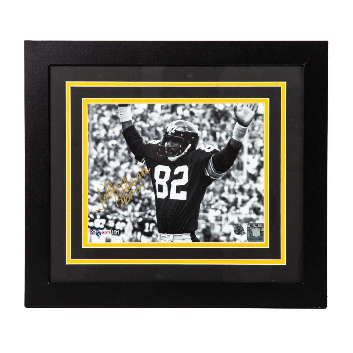 Pittsburgh Steelers #82 John Stallworth Signed & Framed 8x10 Photo Hands Up