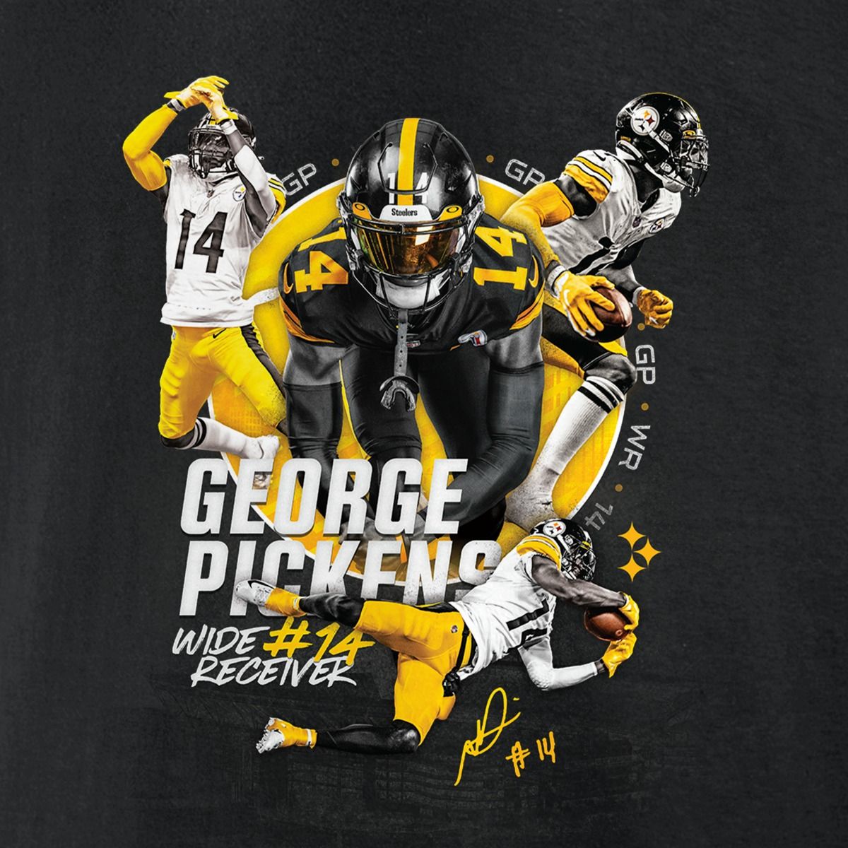 Pittsburgh Steelers Pickens Player Short Sleeve T-Shirt 3 Pittsburgh Steelers Pickens Player Short Sleeve T-Shirt