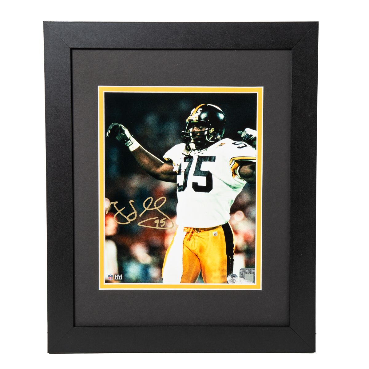 Pittsburgh Steelers #95 Greg Lloyd Signed Framed Away Action 8x10 Photo