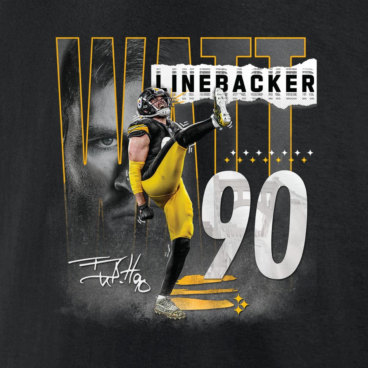 Pittsburgh Steelers Watt Player Short Sleeve T-Shirt 4 Pittsburgh Steelers Watt Player Short Sleeve T-Shirt