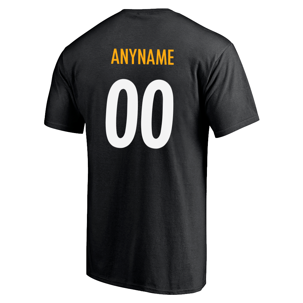 Pittsburgh Steelers Men's Stacked Logo Custom Short Sleeve T-Shirt 8 Pittsburgh Steelers Men's Stacked Logo Custom Short Sleeve T-Shirt