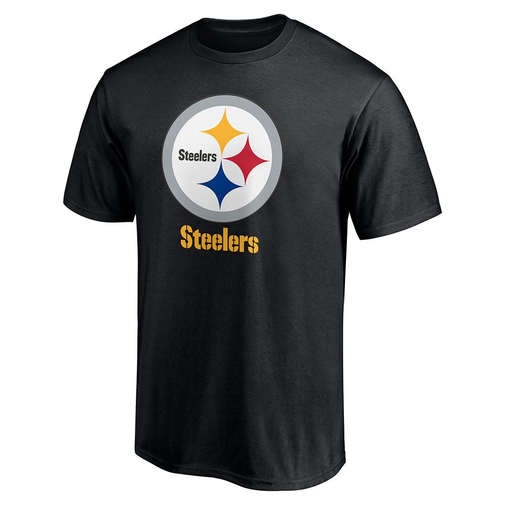 Pittsburgh Steelers Men's Stacked Logo Custom Short Sleeve T-Shirt 2 Pittsburgh Steelers Men's Stacked Logo Custom Short Sleeve T-Shirt