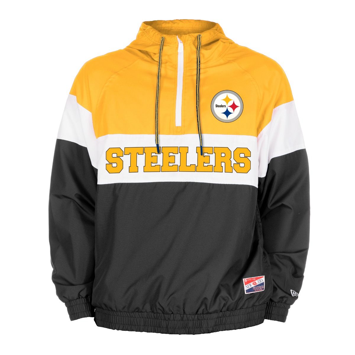 Pittsburgh Steelers Men's New Era Colorblock 1/4 Zip Lightweight Jacket
