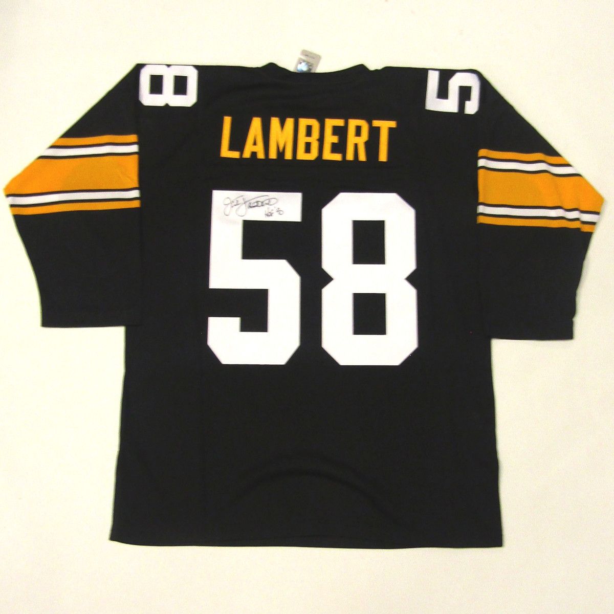 Pittsburgh Steelers #58 Jack Lambert Autographed Mitchell & Ness Authentic 1976 Throwback Jersey