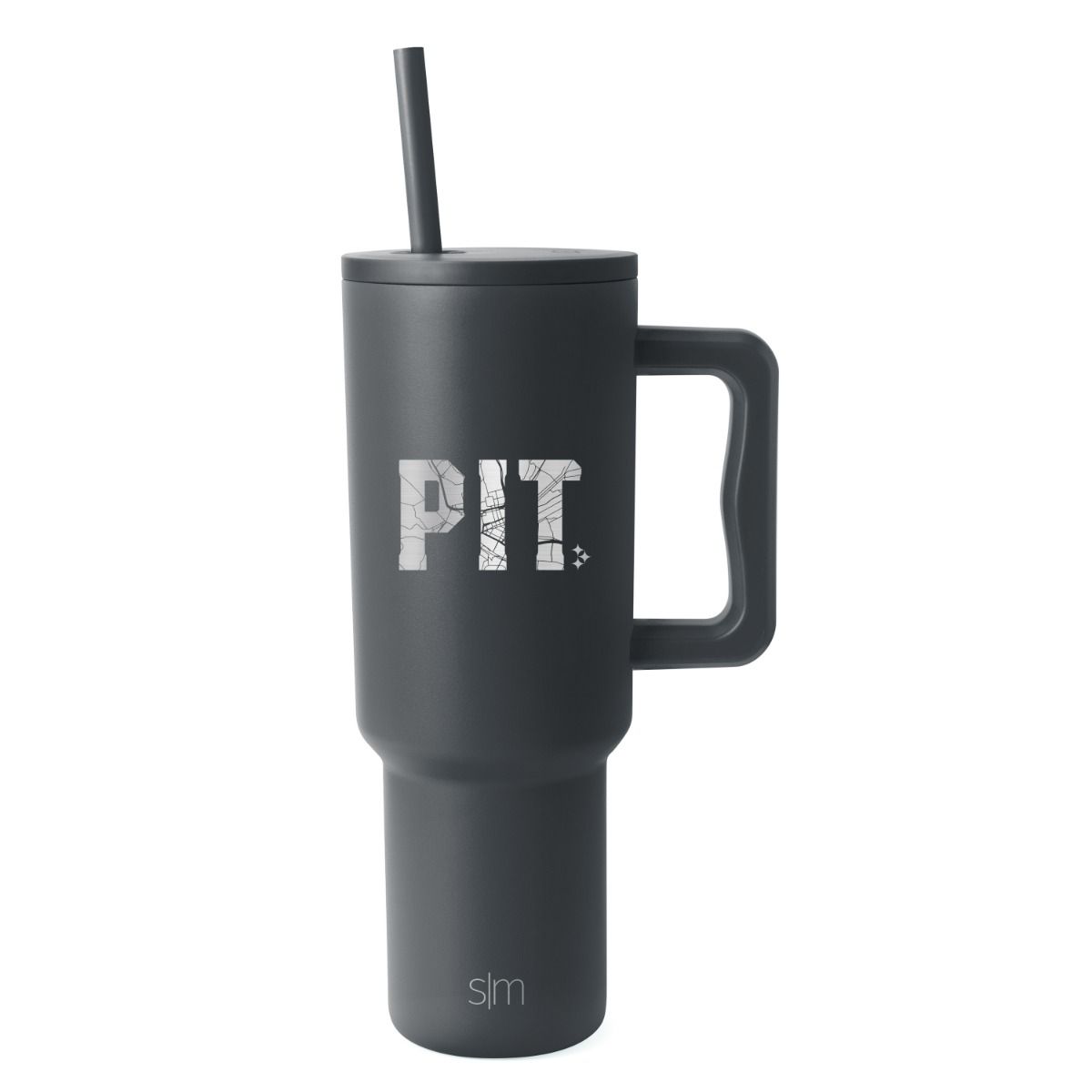 Pittsburgh Steelers Simple Modern 40oz. PIT Map Trek Graphite Tumbler 3 Pittsburgh Steelers Simple Modern 40oz. PIT Map Trek Graphite Tumbler