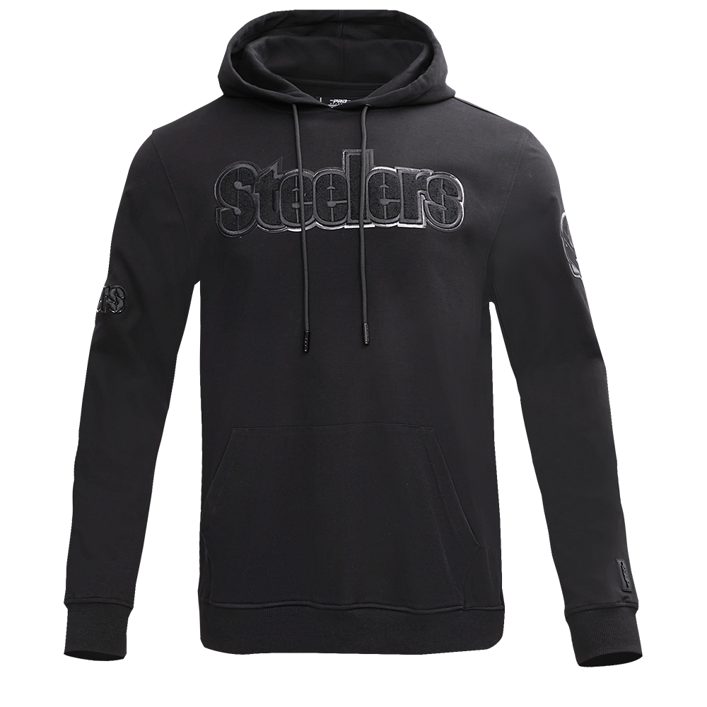 Pittsburgh Steelers Men's Pro Standard Triple Black Pullover Fleece Hoodie 6 Pittsburgh Steelers Men's Pro Standard Triple Black Pullover Fleece Hoodie