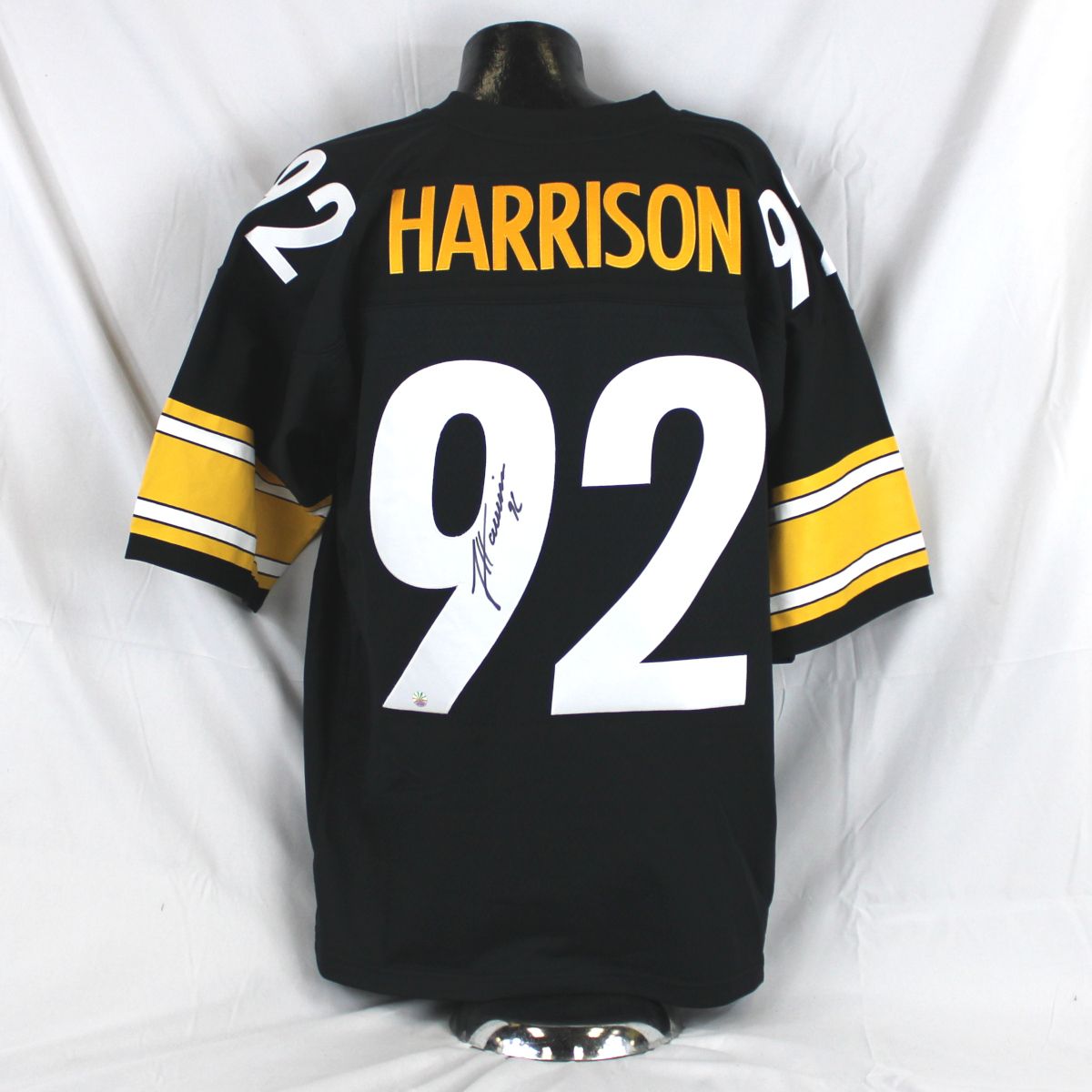 Pittsburgh Steelers #92 James Harrison Autographed Mitchell & Ness Home Jersey 4 Pittsburgh Steelers #92 James Harrison Autographed Mitchell & Ness Home Jersey