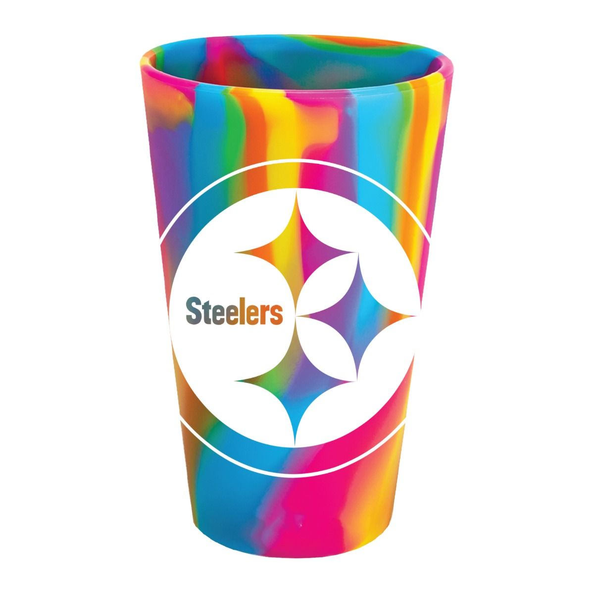Pittsburgh Steelers Silipint Tie Dye 16oz. Pint Glass 3 Pittsburgh Steelers Silipint Tie Dye 16oz. Pint Glass