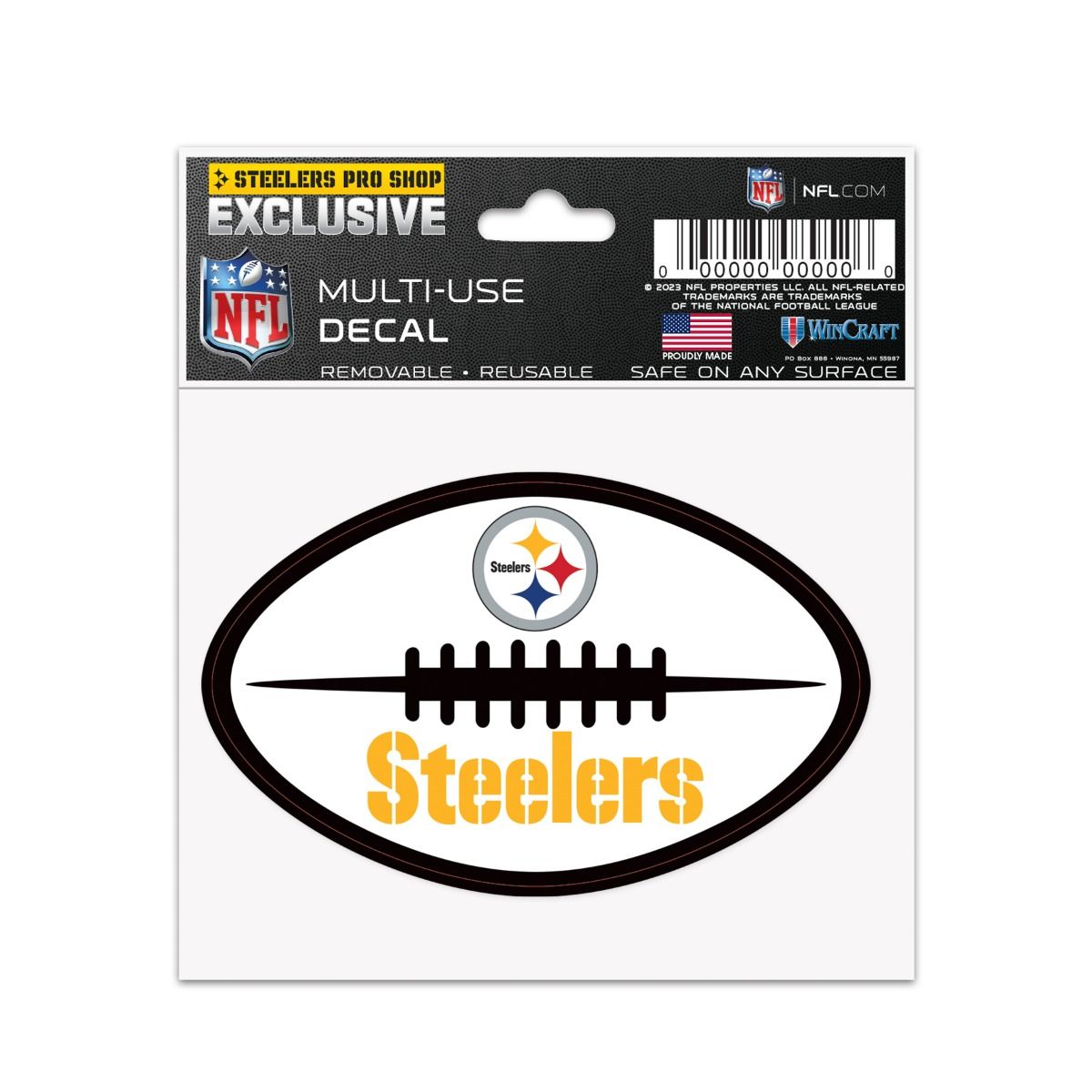 Pittsburgh Steelers Oval Football Multi Use Decal