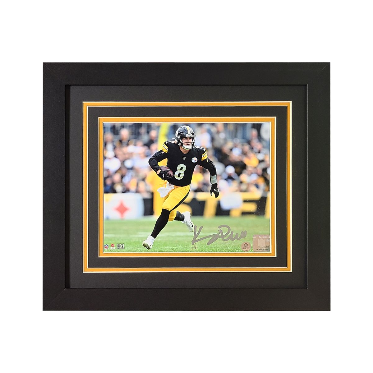 Pittsburgh Steelers #8 Kenny Pickett Debut Signed Framed 8x10 Photo