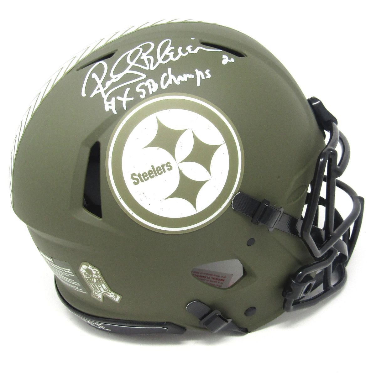 Pittsburgh Steelers #20 Rocky Bleier Autographed Riddell Speed Salute to Service Full-Size Helmet