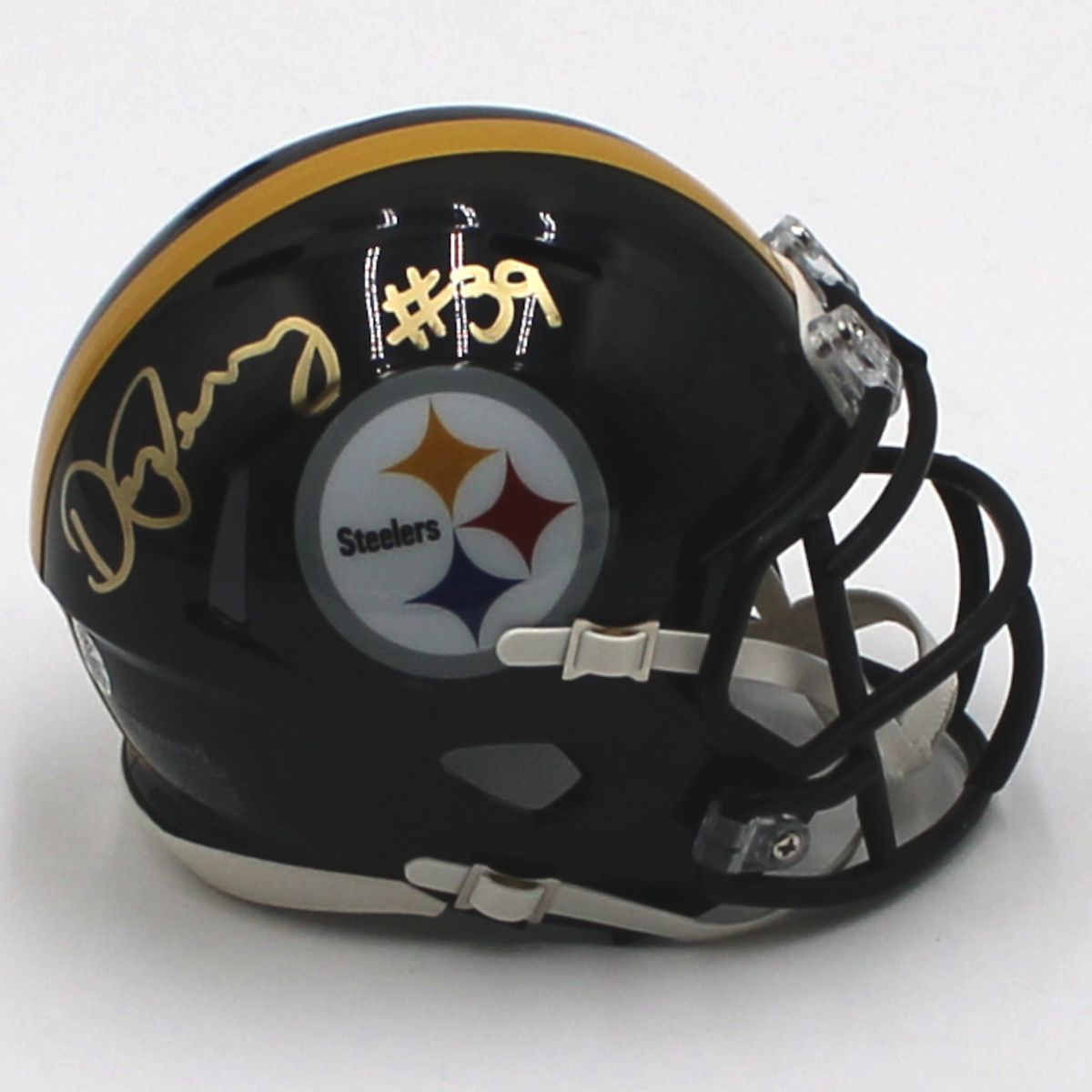 Pittsburgh Steelers #39 Darren Perry Autographed Riddell Speed Mini Helmet 3 Pittsburgh Steelers #39 Darren Perry Autographed Riddell Speed Mini Helmet