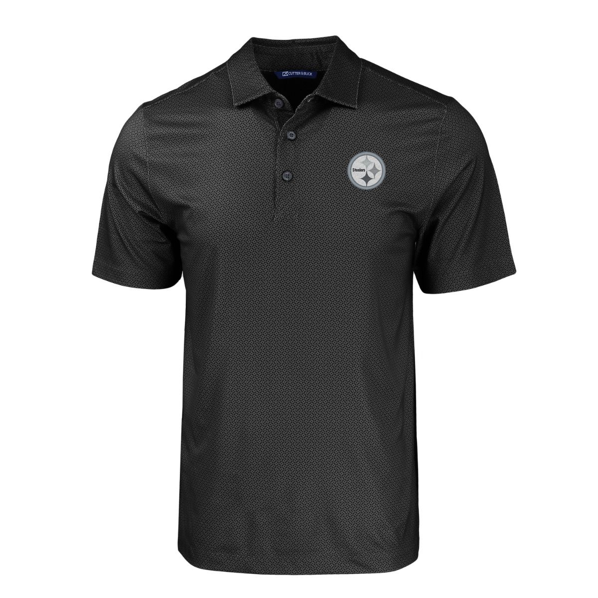 Pittsburgh Steelers Men's Cutter & Buck Pike Eco Tonal Geo Print Recycled Polo 1 Pittsburgh Steelers Men's Cutter & Buck Pike Eco Tonal Geo Print Recycled Polo