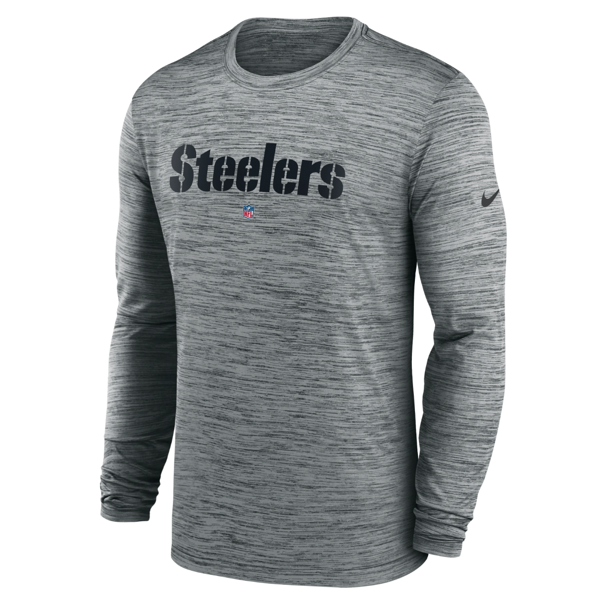 Pittsburgh Steelers Men's Nike Dri-FIT Team Velocity Sideline Long Sleeve Grey T-Shirt