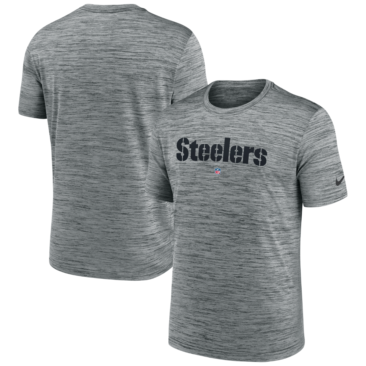 Pittsburgh Steelers Men's Nike Dri-FIT Team Velocity Sideline Short Sleeve Grey T-Shirt 3 Pittsburgh Steelers Men's Nike Dri-FIT Team Velocity Sideline Short Sleeve Grey T-Shirt