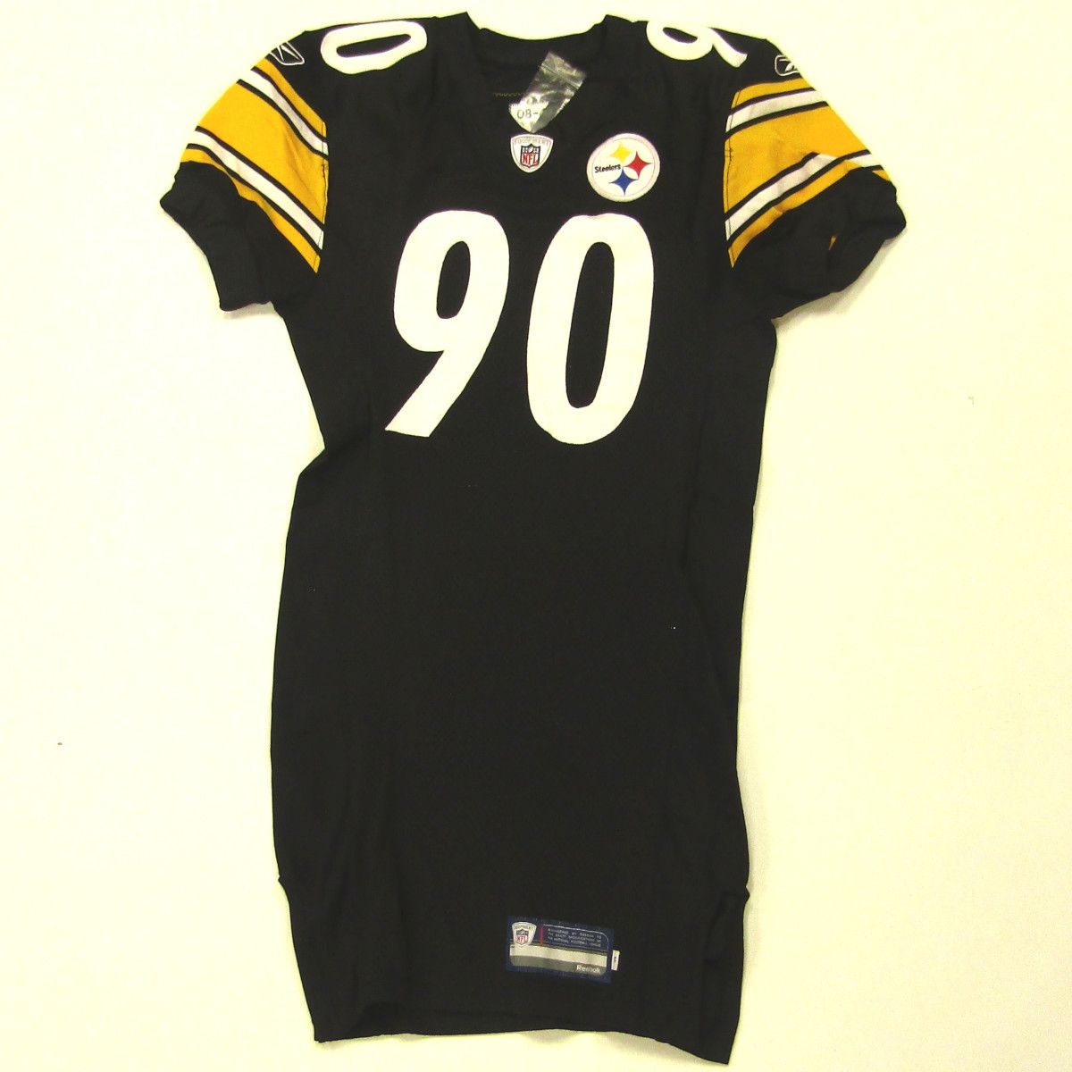 Pittsburgh Steelers #90 Travis Kirschke Team Issued 2008 Home Jersey