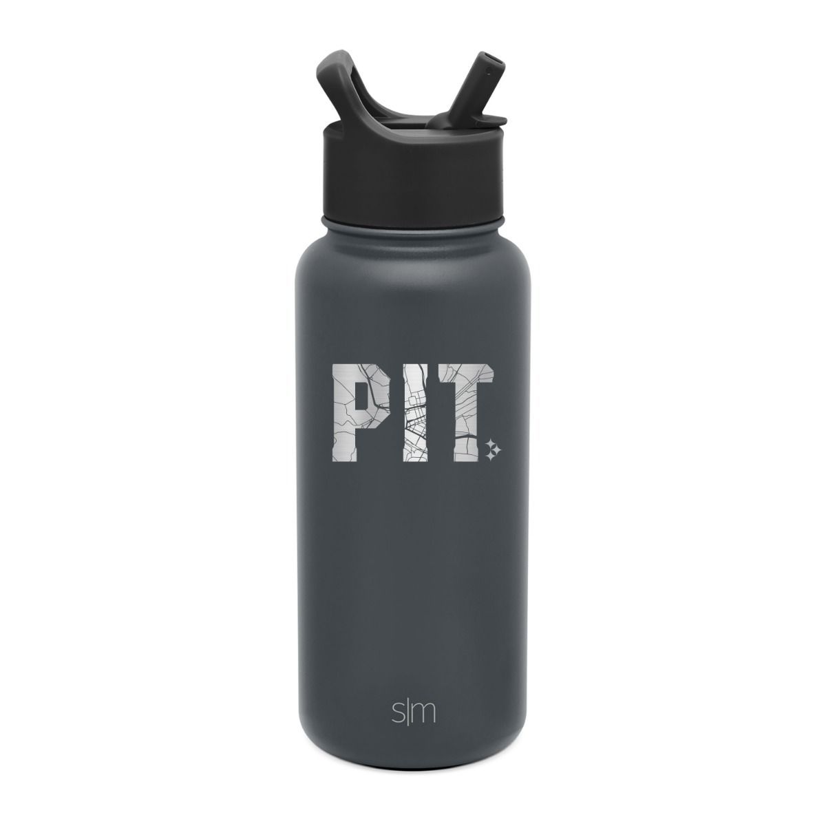 Pittsburgh Steelers Simple Modern 32oz. PIT Map Summit Graphite Water Bottle