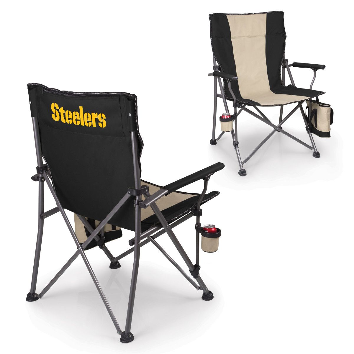 Pittsburgh Steelers Big Bear XL Camp Chair w/ Cooler 3 Pittsburgh Steelers Big Bear XL Camp Chair w/ Cooler