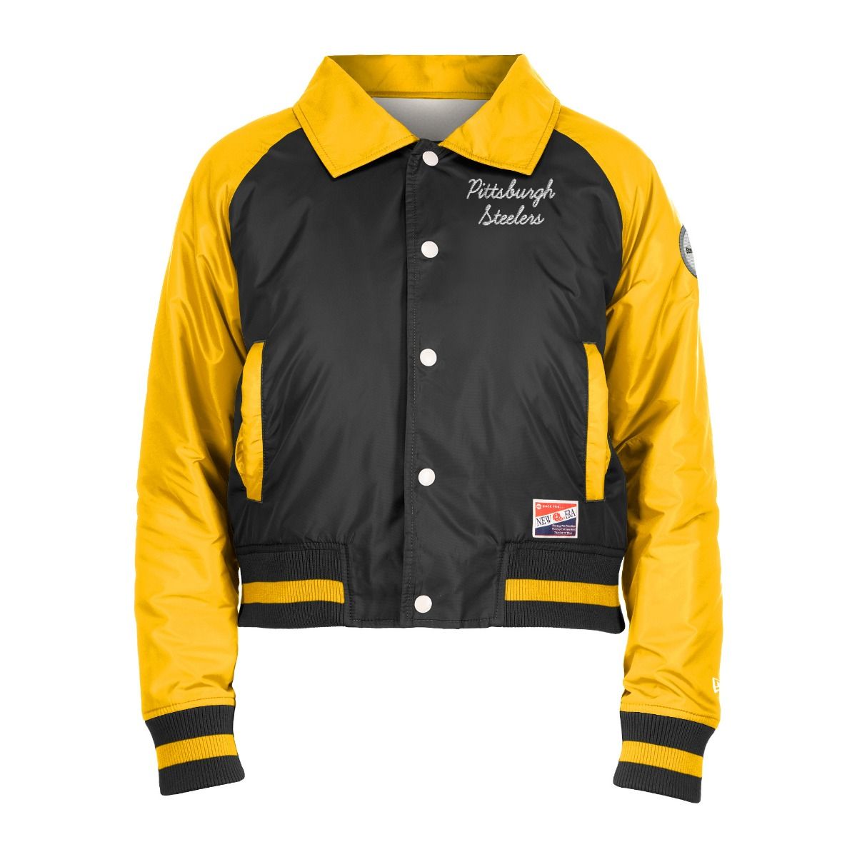 Pittsburgh Steelers Women's New Era Sherpa Lined Vintage Nylon Jacket 5 Pittsburgh Steelers Women's New Era Sherpa Lined Vintage Nylon Jacket