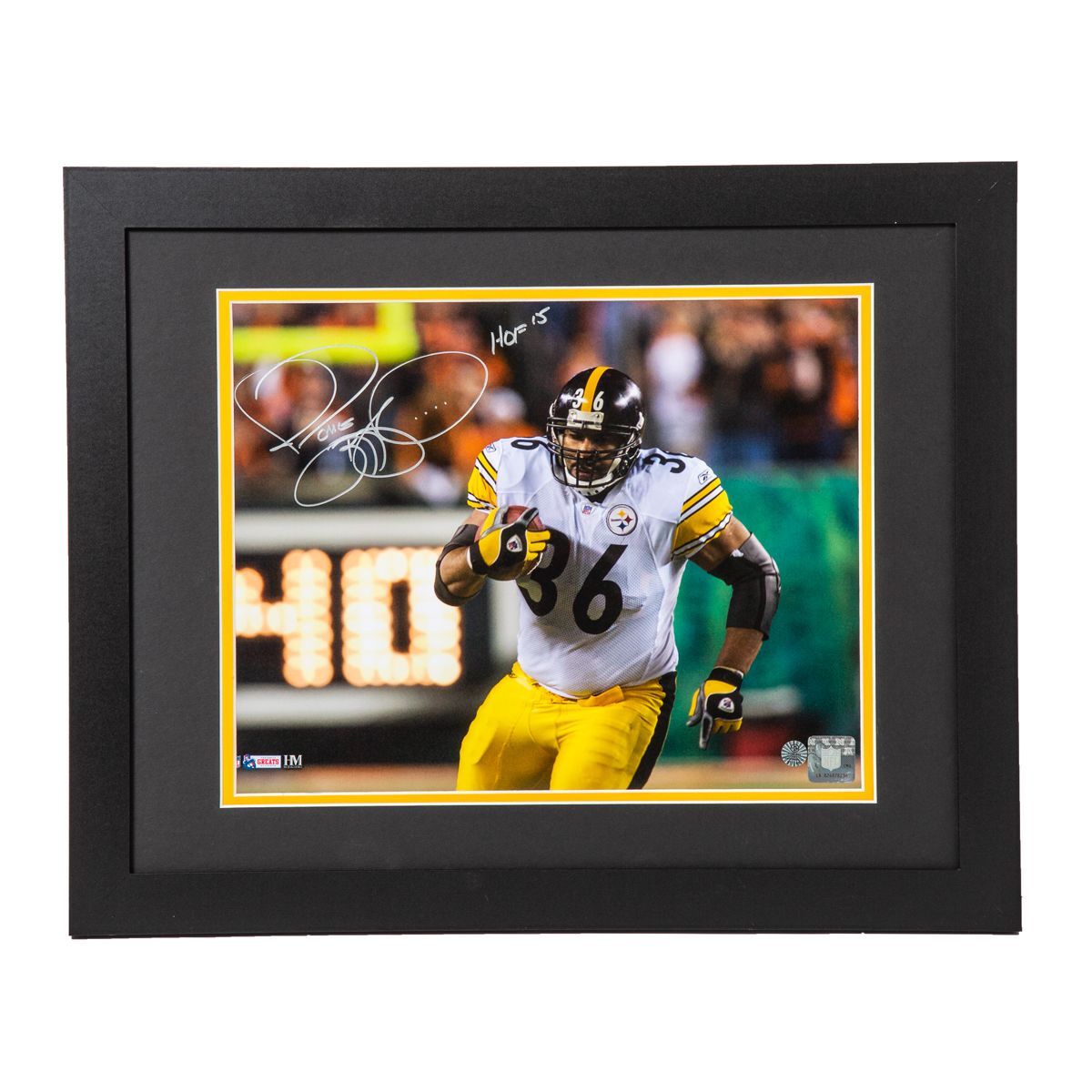 Pittsburgh Steelers #36 Jerome Bettis Play Clock Signed Framed 11x14 Photo 1 Pittsburgh Steelers #36 Jerome Bettis Play Clock Signed Framed 11x14 Photo