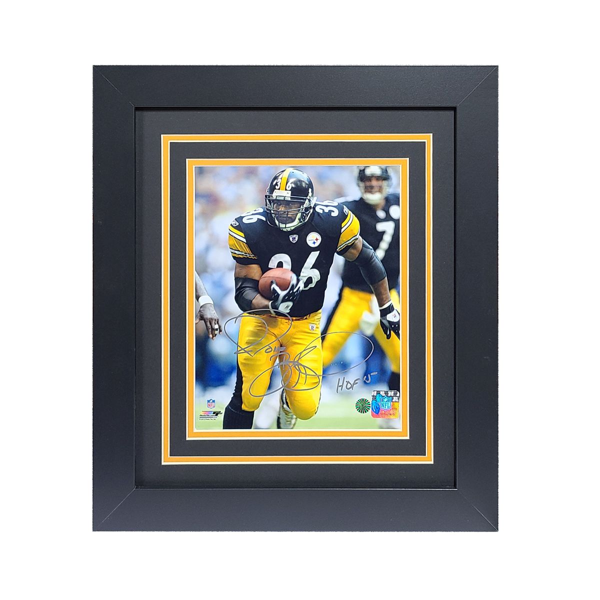 Pittsburgh Steelers #36 Jerome Bettis Action Signed Framed 8x10 Photo 2 Pittsburgh Steelers #36 Jerome Bettis Action Signed Framed 8x10 Photo