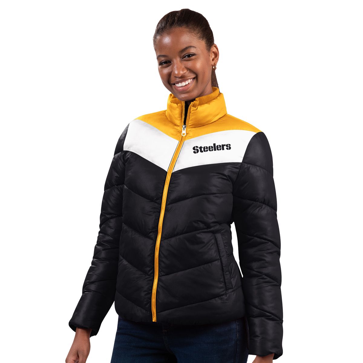 Pittsburgh Steelers Women's New Star Quilted Heavyweight Coat