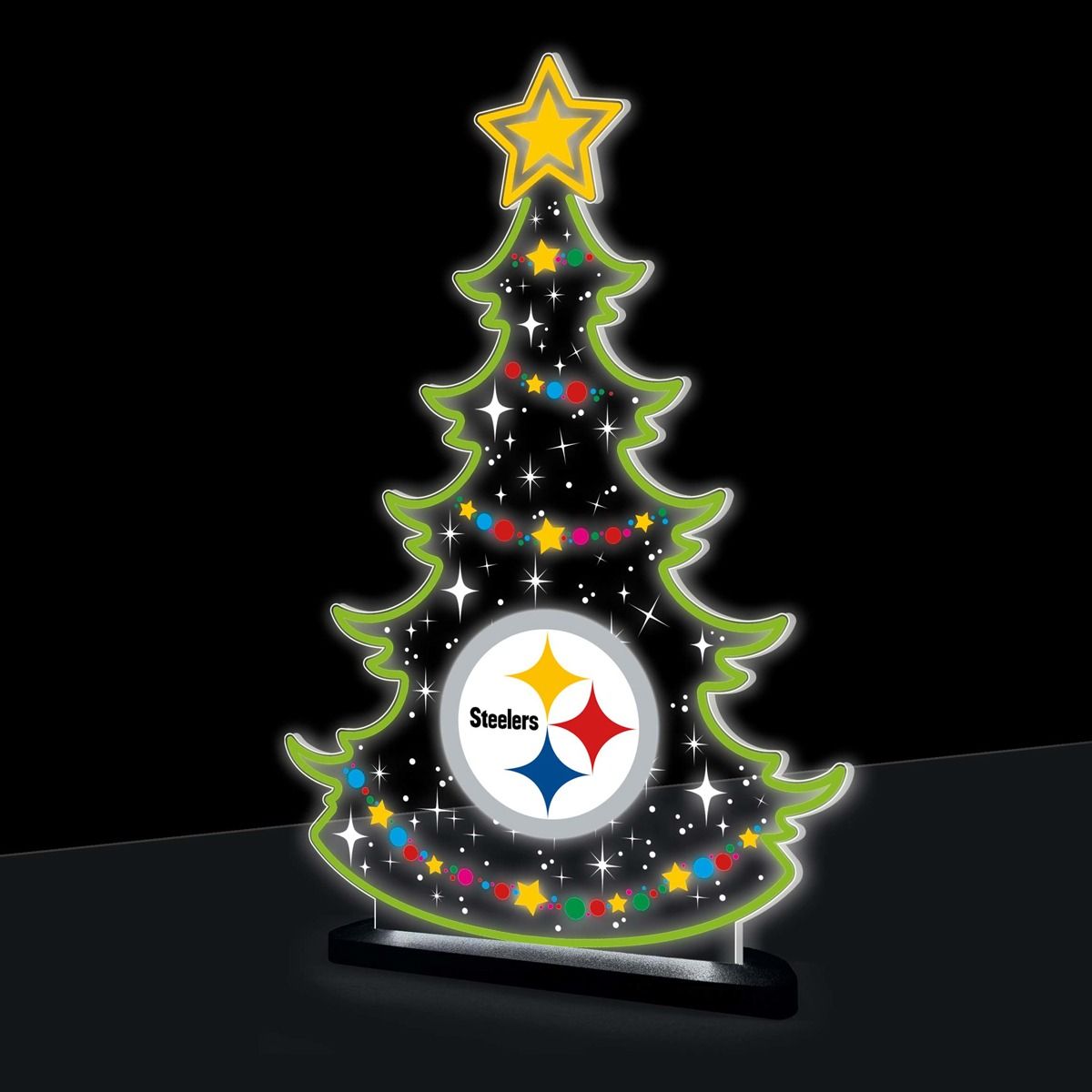 Pittsburgh Steelers Holiday Tree LED Desk Light 3 Pittsburgh Steelers Holiday Tree LED Desk Light