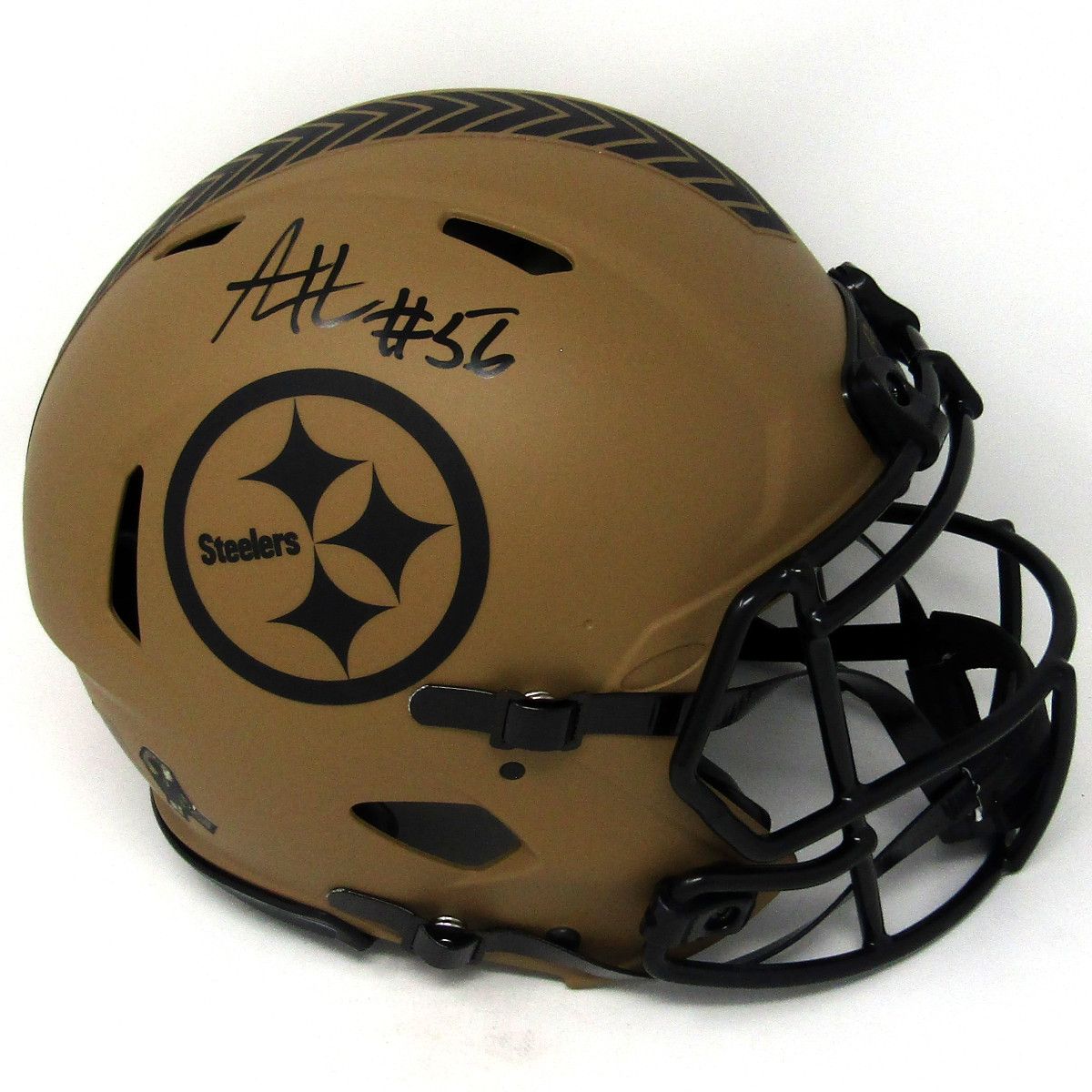 Pittsburgh Steelers #56 Alex Highsmith Autographed Riddell Authentic Salute to Service Full-Size Helmet 2 Pittsburgh Steelers #56 Alex Highsmith Autographed Riddell Authentic Salute to Service Full-Size Helmet