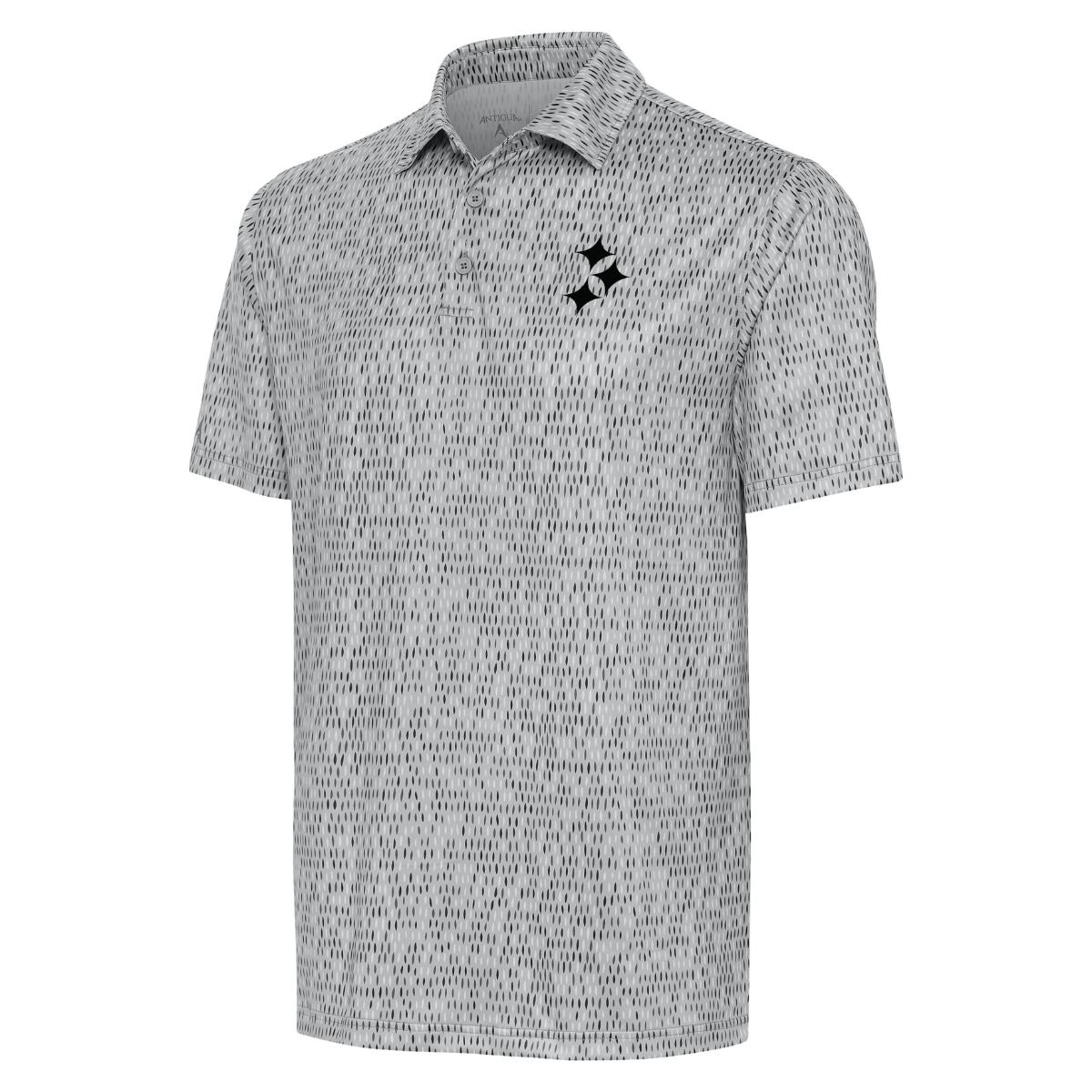 Pittsburgh Steelers Men's Antigua Grassy Performance Micro Print Polo 3 Pittsburgh Steelers Men's Antigua Grassy Performance Micro Print Polo
