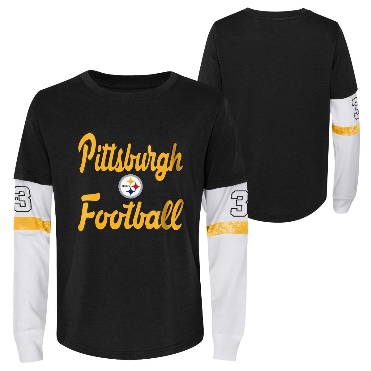 Pittsburgh Steelers Girl's Team Property Long Sleeve T-Shirt 3 Pittsburgh Steelers Girl's Team Property Long Sleeve T-Shirt