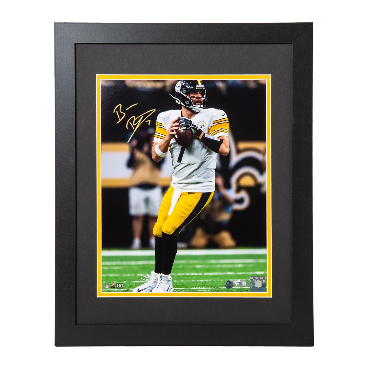 Pittsburgh Steelers #7 Ben Roethlisberger Locked Signed Framed 11x14 Photo 3 Pittsburgh Steelers #7 Ben Roethlisberger Locked Signed Framed 11x14 Photo
