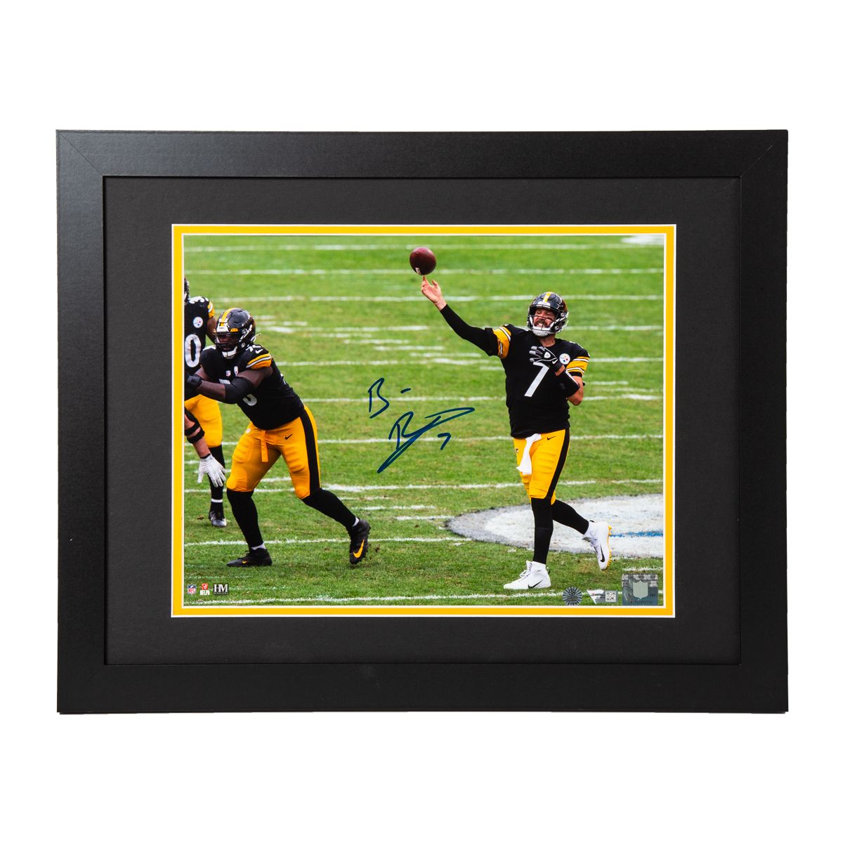 Pittsburgh Steelers #7 Ben Roethlisberger Ball Release Signed Framed 11x14 Photo 1 Pittsburgh Steelers #7 Ben Roethlisberger Ball Release Signed Framed 11x14 Photo