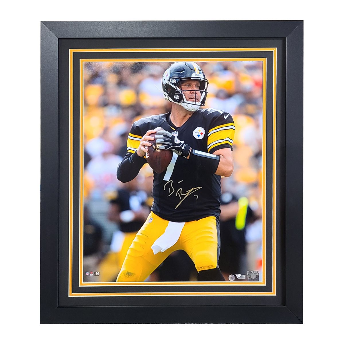 Pittsburgh Steelers #7 Ben Roethlisberger the Look Signed Framed 16x20 Photo 2 Pittsburgh Steelers #7 Ben Roethlisberger the Look Signed Framed 16x20 Photo