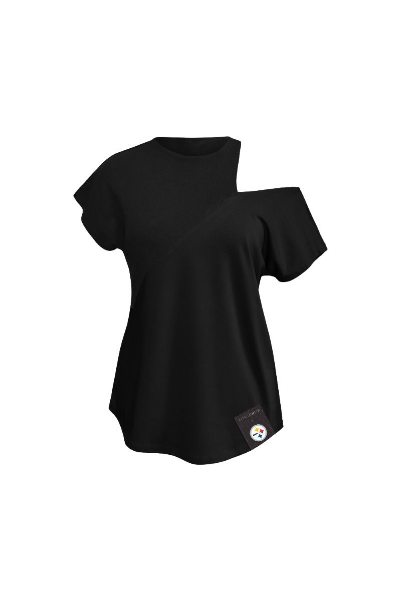 Pittsburgh Steelers Women's Kiya Tomlin Cut Out Shoulder T-Shirt