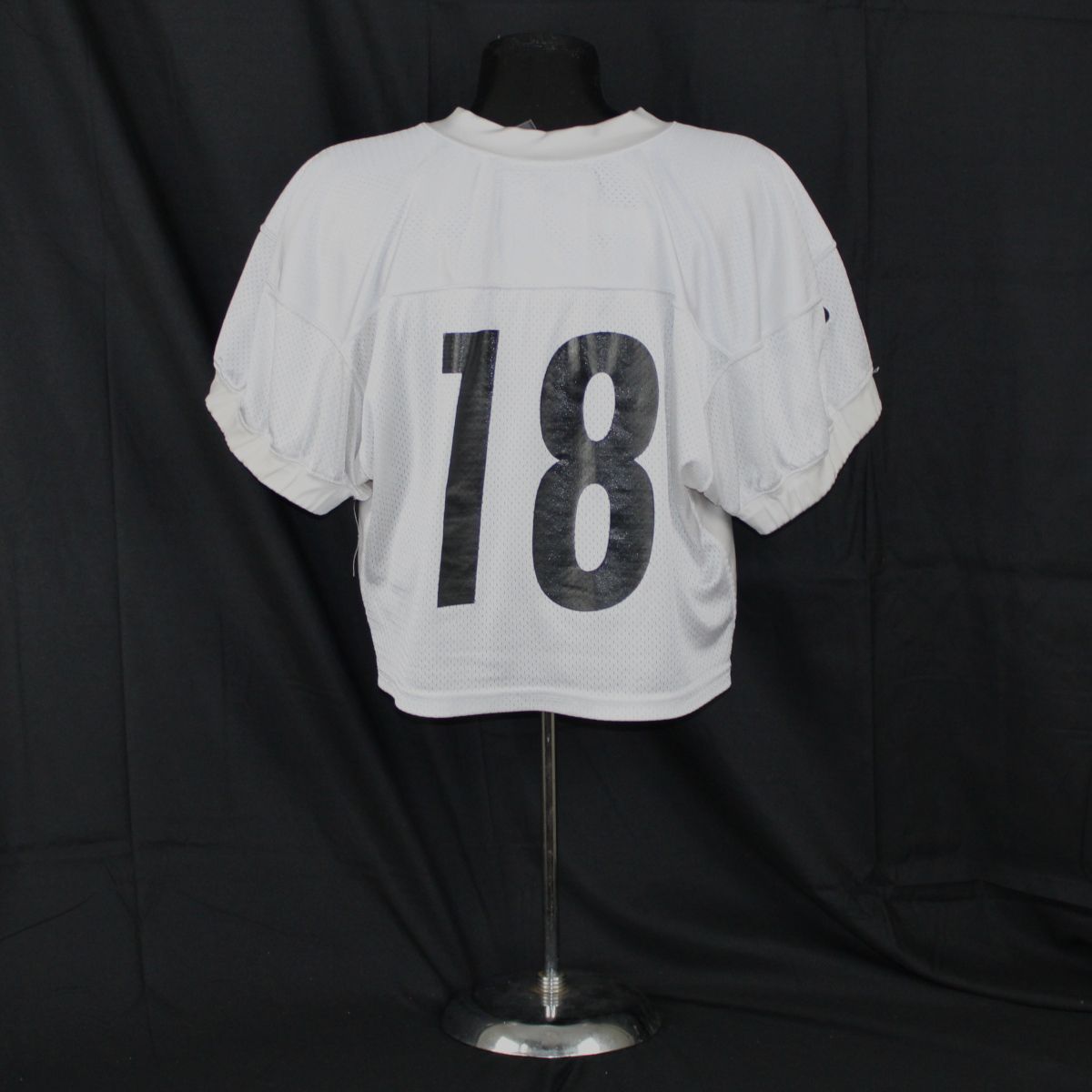 Pittsburgh Steelers #18 Diontae Johnson 2019 Practice Used White Offense Jersey 2 Pittsburgh Steelers #18 Diontae Johnson 2019 Practice Used White Offense Jersey