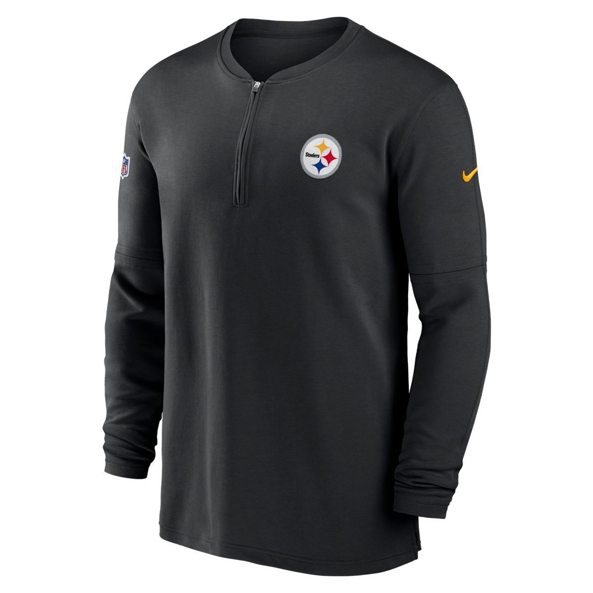 Pittsburgh Steelers Men's Nike Dri-Fit Cotton 1/2 Zip Long Sleeve T-Shirt