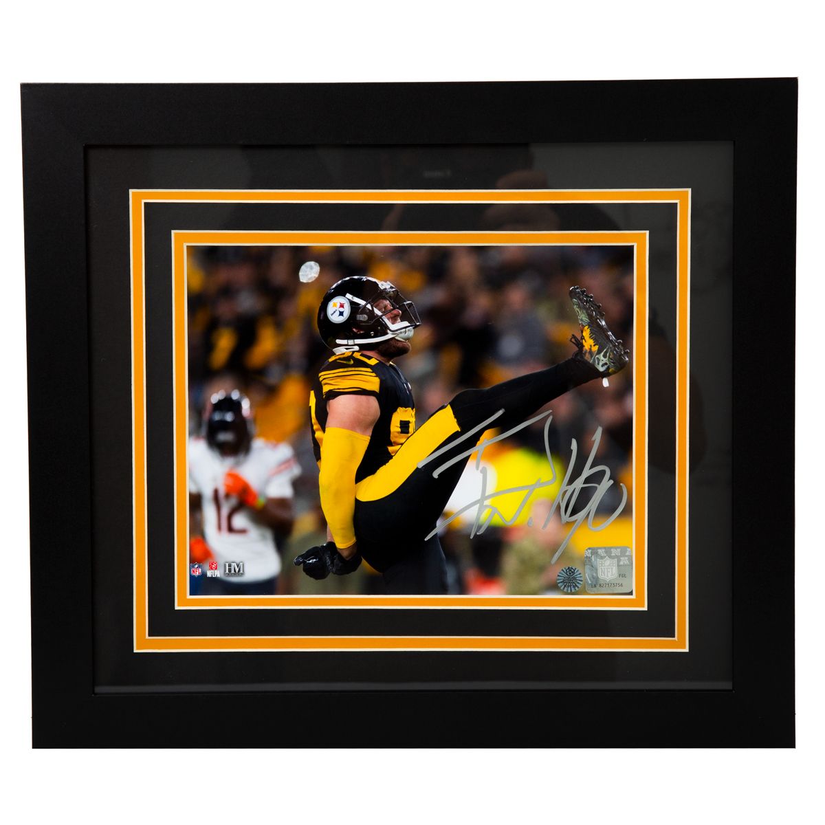 Pittsburgh Steelers #90 TJ Watt Signed Framed Kick 8x10 Photo 1 Pittsburgh Steelers #90 TJ Watt Signed Framed Kick 8x10 Photo
