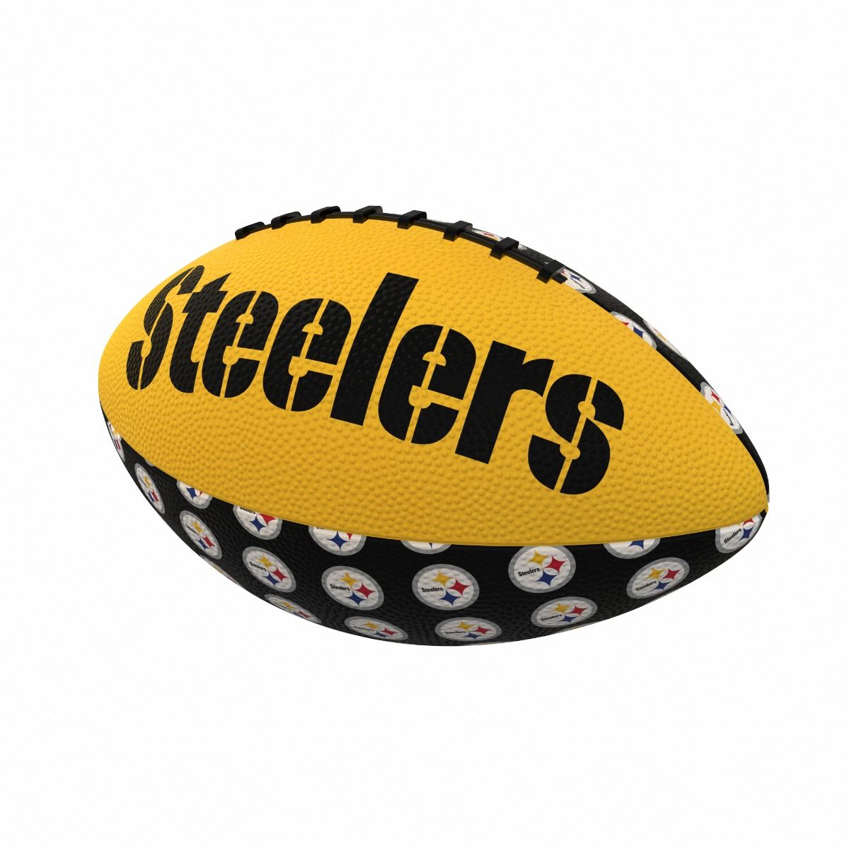 Pittsburgh Steelers All Over Logo Print Mini Rubber Football 1 Pittsburgh Steelers All Over Logo Print Mini Rubber Football