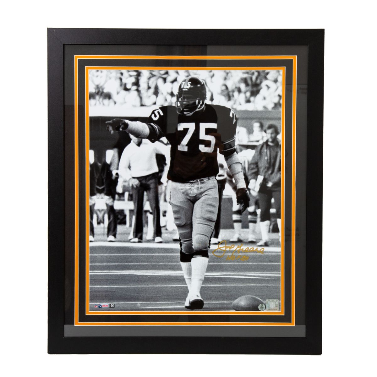 Pittsburgh Steelers #75 Joe Greene Signed Framed Black and White 16x20 Photo 2 Pittsburgh Steelers #75 Joe Greene Signed Framed Black and White 16x20 Photo