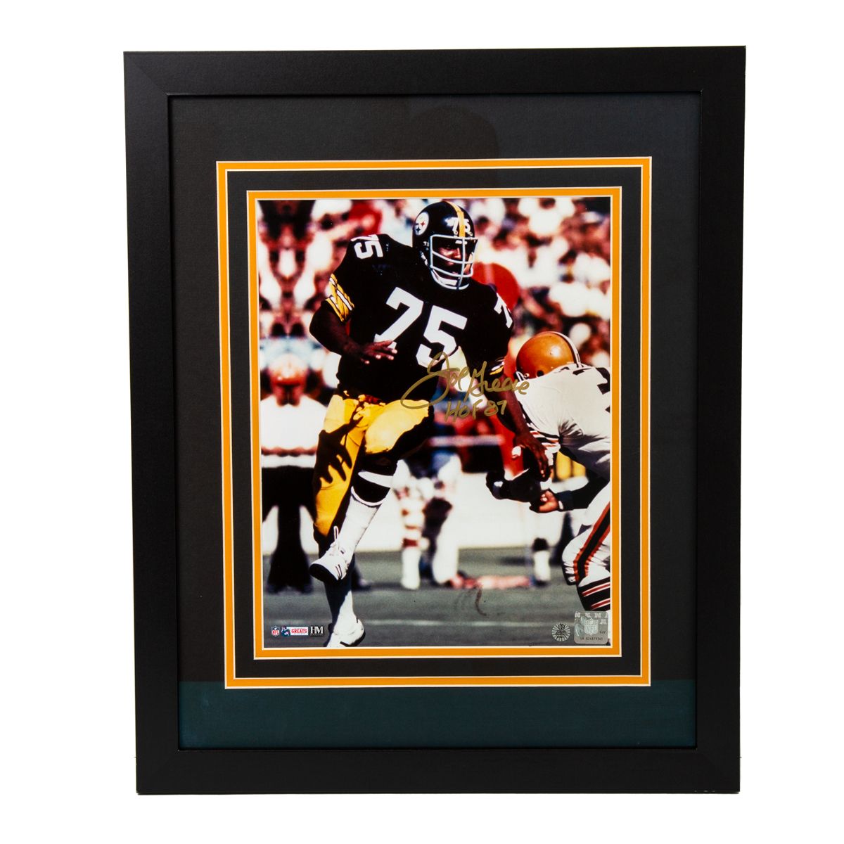 Pittsburgh Steelers #75 Joe Greene Signed Framed Home Vs. Cleveland 11x14 Photo 3 Pittsburgh Steelers #75 Joe Greene Signed Framed Home Vs. Cleveland 11x14 Photo