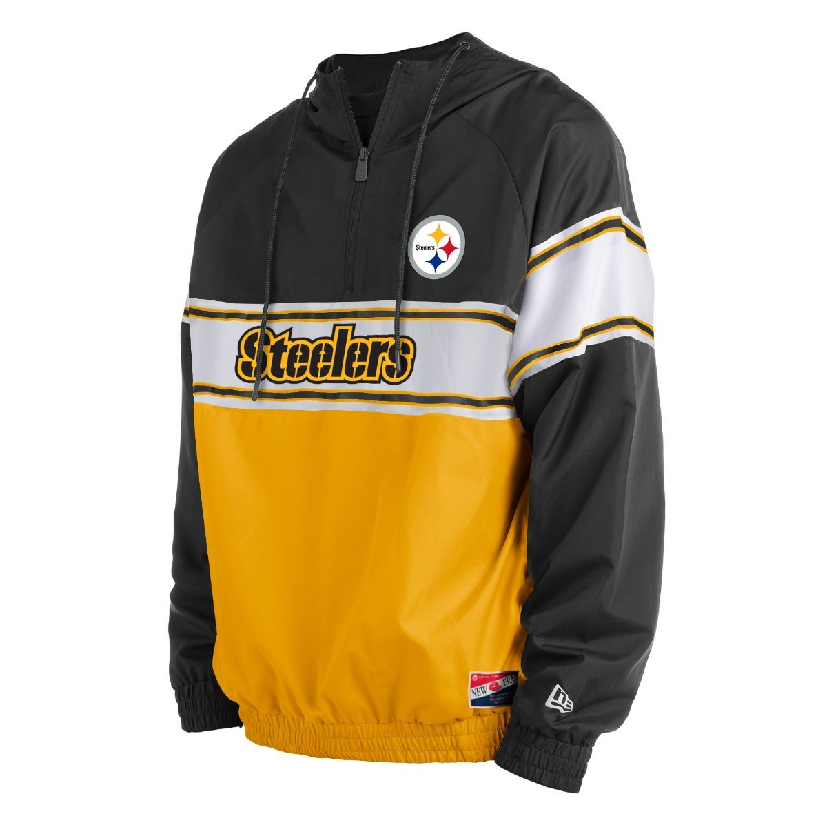 Pittsburgh Steelers Men's New Era Wordmark 1/2 Zip Lightweight Jacket