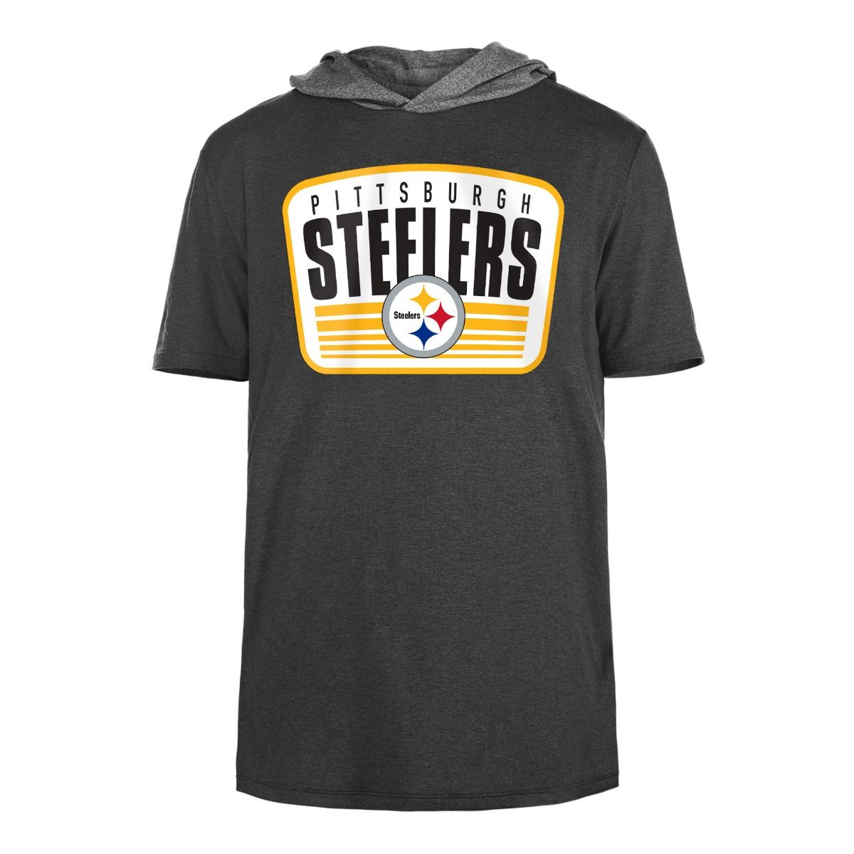 Pittsburgh Steelers Men's New Era Active Hooded Short Sleeve T-Shirt 3 Pittsburgh Steelers Men's New Era Active Hooded Short Sleeve T-Shirt